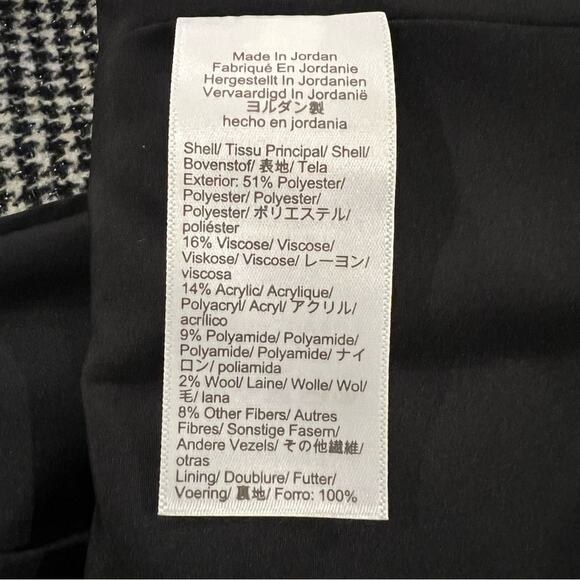 J.CREW Sparkle Houndstooth One Button Blazer Black White Chic Fancy Size 0 NEW - Picture 6 of 8